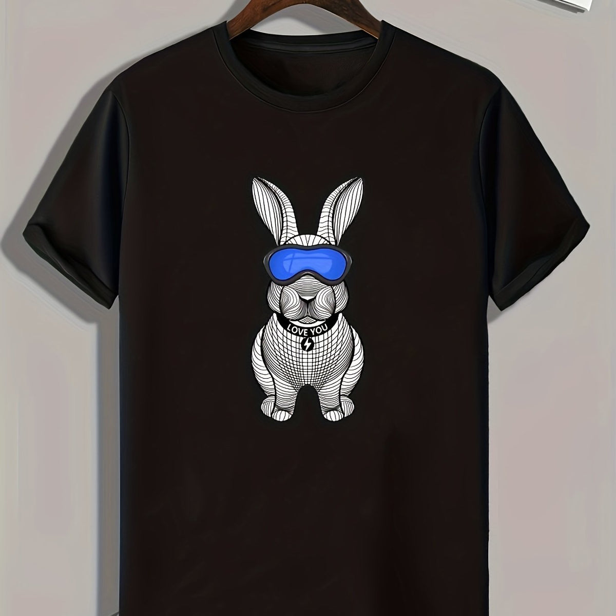 Rabbit Print Men's Graphic T shirt Summer Casual Tees