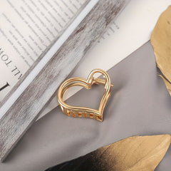 5PCS Hollow Heart Metal Hair Claw Clips Non Slip Mini Golden Geometric Barrettes