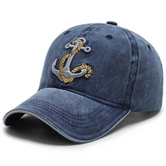 Anchor Embroidered Baseball Cap Lightweight Adjustable Trucker Sun Hat