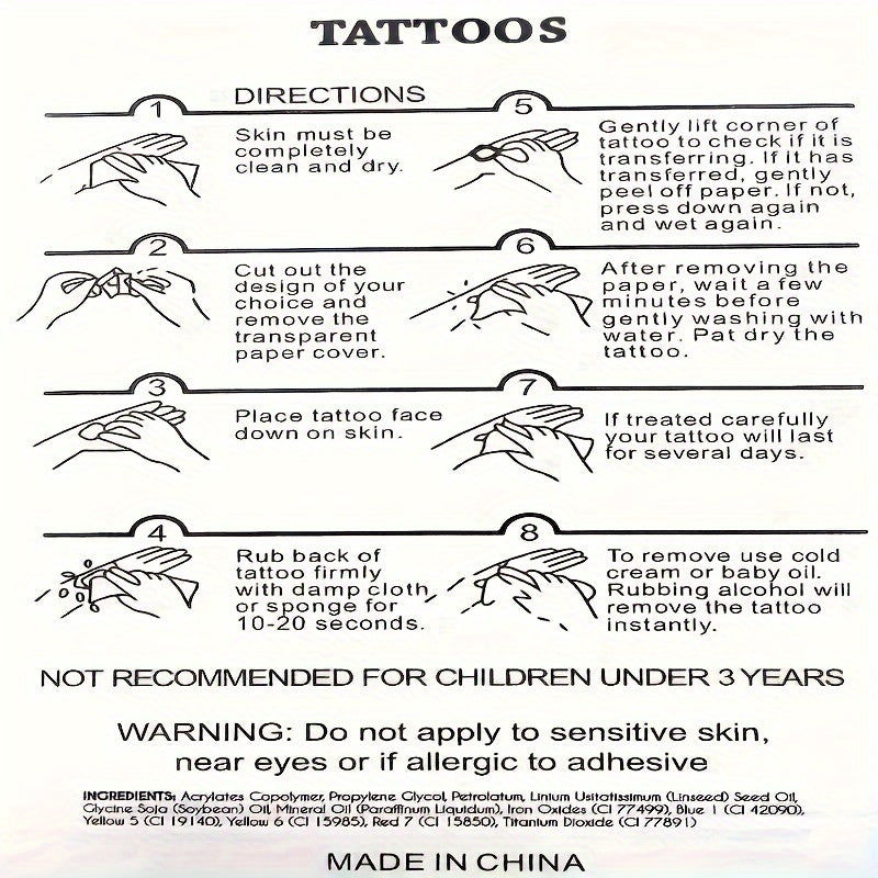 Waterproof Leopard & Flower Temporary Tattoo Sticker