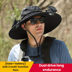 Summer Sun Hat with Solar Fan for Outdoor Activities