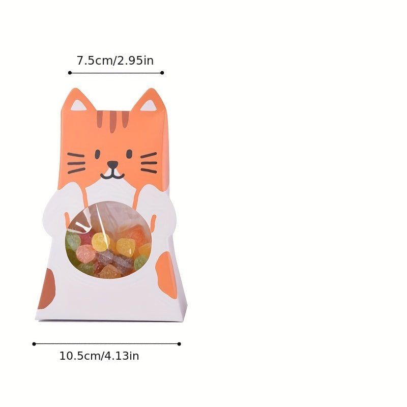 5pcs Colorful Cat Pet Folded Paper Packaging Box