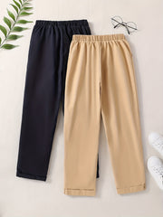 2pcs Boys Casual Solid Long Pants for Spring and Autumn Kids Clothing