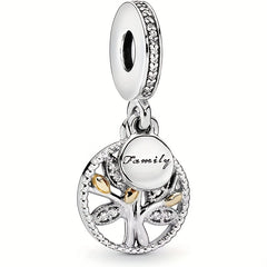 Silver Plated Tree Charm Pendant for Beaded Bracelet
