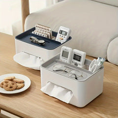Desktop Storage Box Tissue Box Drawer Paper Box Remote Control Organizer