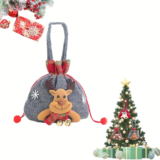 Christmas Gift Doll Bag Small Christmas Gift Bag Christmas Knitted Doll Gift Bag