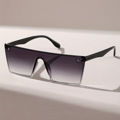 Flat Top Sunglasses Gradient Lens Rivet Decor Eyewear UV400