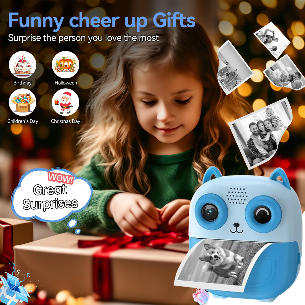 Portable Mini Photo Printer & Digital Camera for Kids USB C Charging