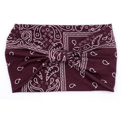 Boho Headbands Wide Knotted Hair Bands Printing Bandeau Travel Stretchy