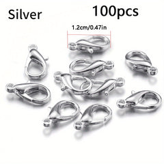 100pcs Lobster Clasps Bracelet Necklace DIY Hooks Chain Closure Jewelry Making
