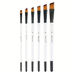 6-Piece Nylon Hair Brushes Set for Watercolor and Acrylic Painting