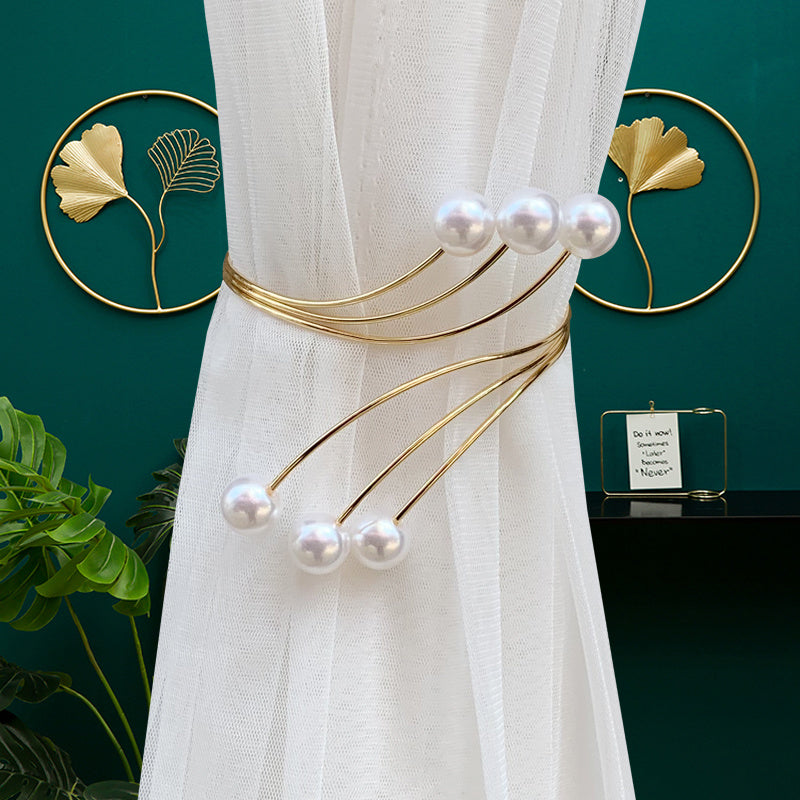 Pearl Curtain Buckle Metal Holdbacks for Home Decor