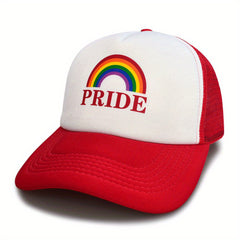 PRIDE Rainbow Trucker Hat LGBT Mesh Baseball Cap Lightweight Adjustable
