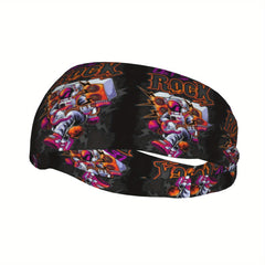 Astronaut Rocker Headband Sweat Wicking Stretchy Polyester