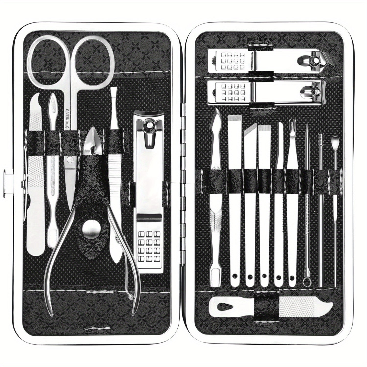 Manicure Pedicure Kit 18 Pieces Stainless Steel Professional Grooming Nail Care