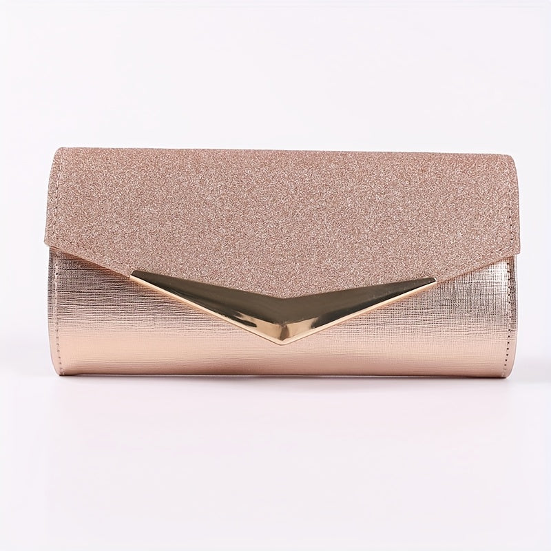 Glitter Sequins Evening Clutch Wallet with Chain Strap