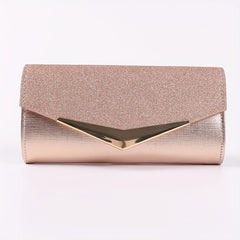 Glitter Sequins Evening Clutch Wallet with Chain Strap