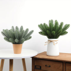 10pcs Christmas Artificial Pine Needles Branches DIY Wreath Crafts Tree Ornament