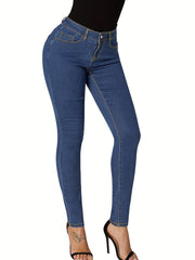  Women's Button Fly High Rise Skinny Jeans