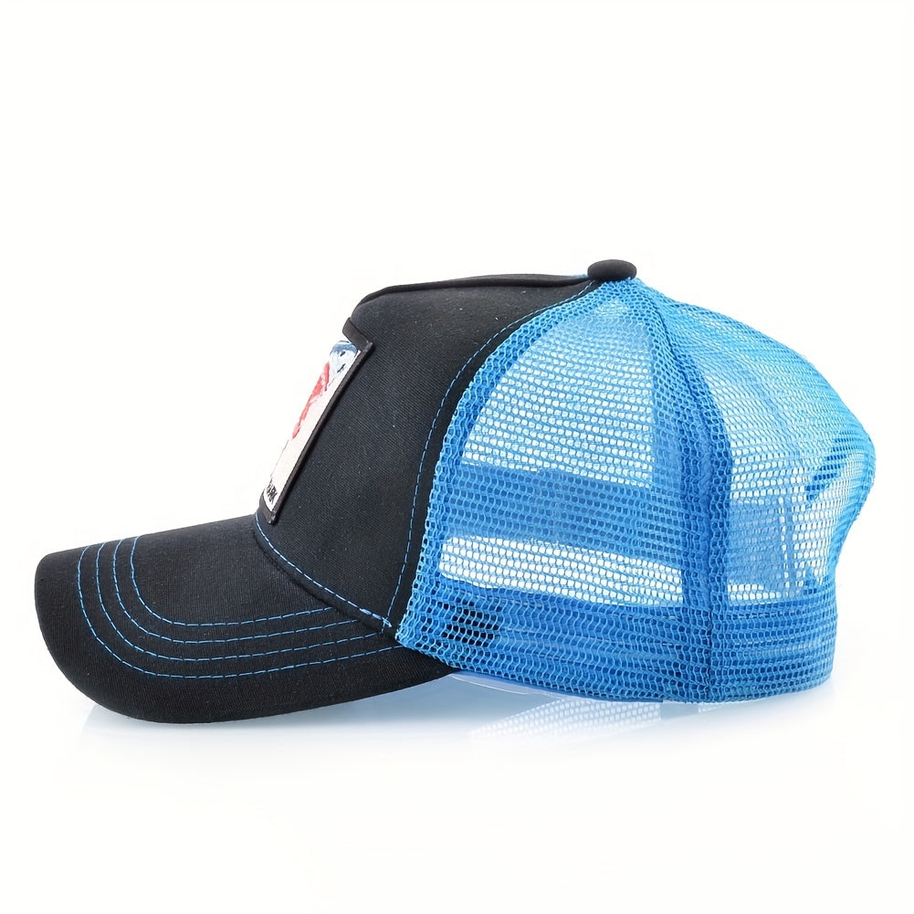 Unisex Shark Embroidery Baseball Cap for Outdoor Sport