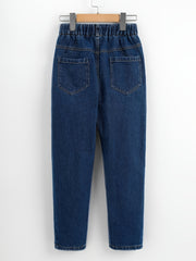 Girls Fit Jeans Solid Elastic Waist Pants Kids Clothes