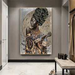 Abstract Canvas African Woman Graffiti Painting Wall Art