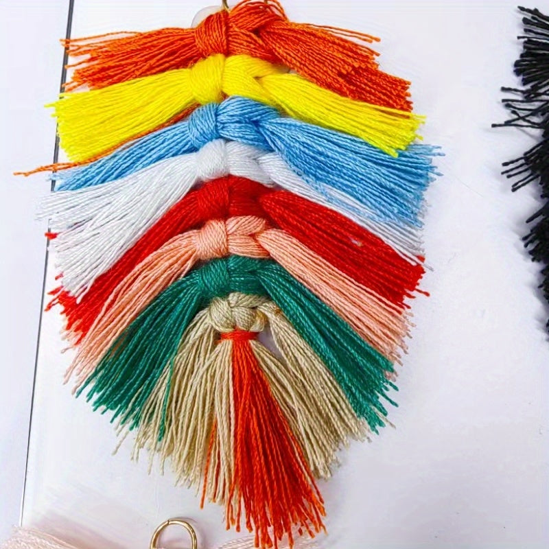 Boho Keychain Earrings Rainbow Beaded DIY Accessories