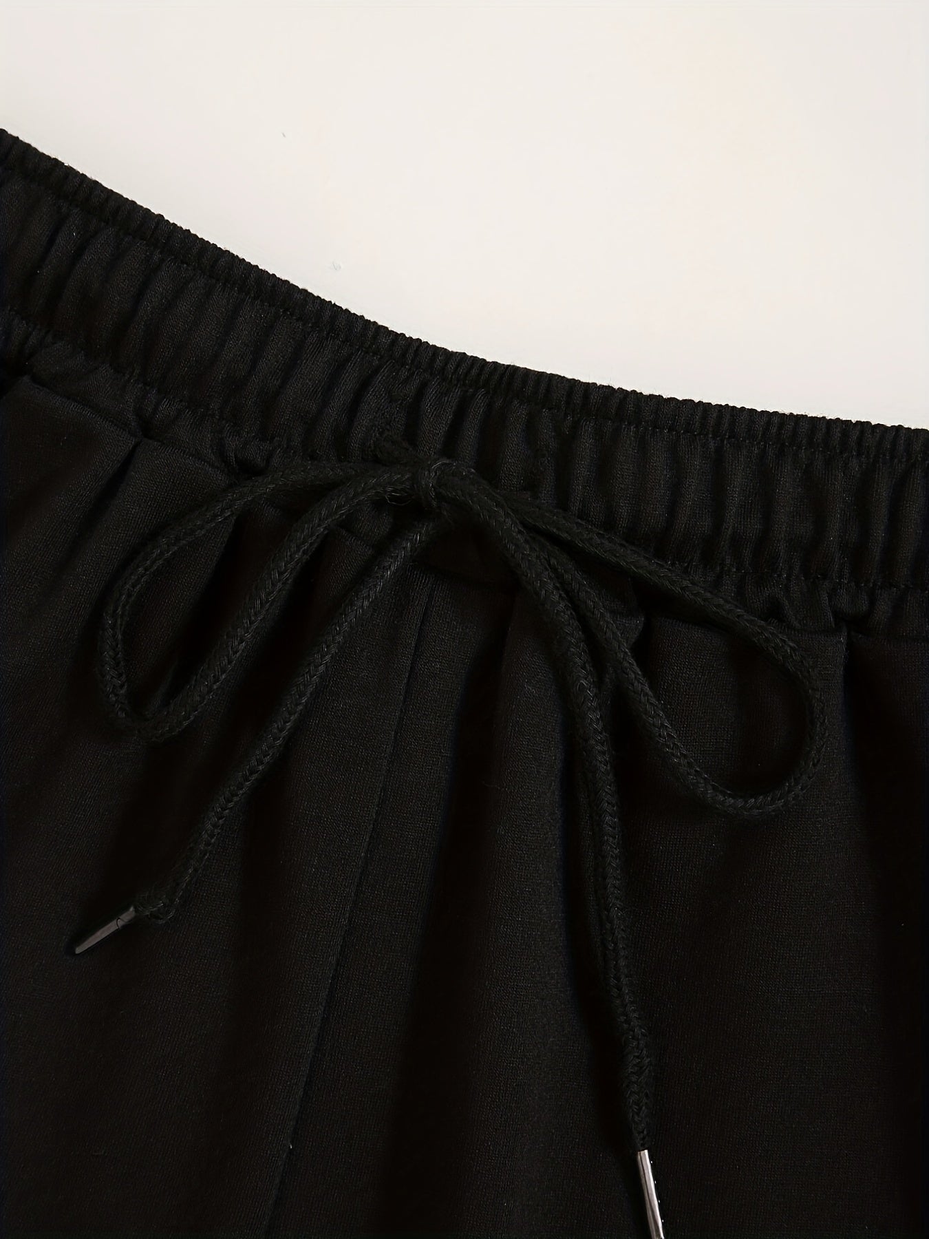  Art Letter Print Elastic Drawstring Casual Shorts