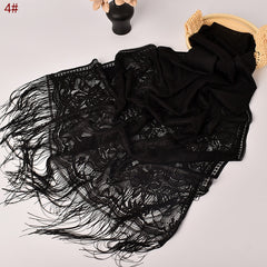 Lace Tassel Lily Scarf Solid Headband Women's Shawl