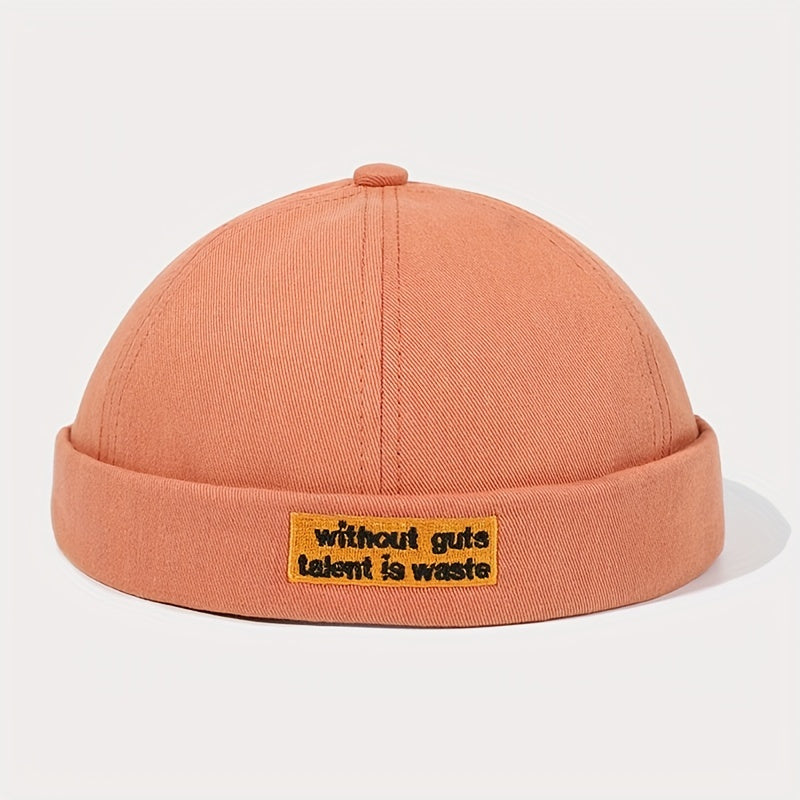 Letter Embroidery Patch Beanie Sailor Cap Brimless Hat