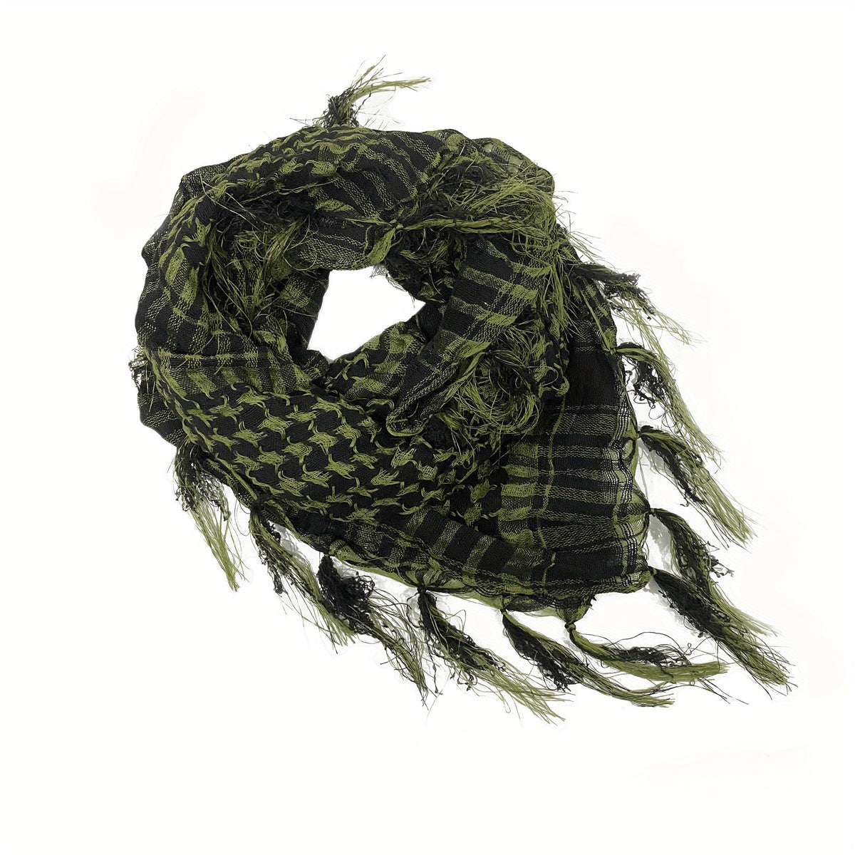 Unisex Tactical Tassel Triangle Scarf Military Shemagh Arab Desert Keffiyeh Wrap