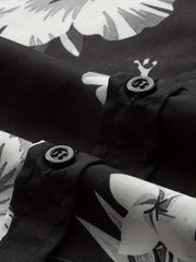 Men's Flower Print Casual Shirt Short Sleeve