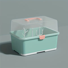 Portable Baby Bottle Drain Box Drying Rack Dustproof Box