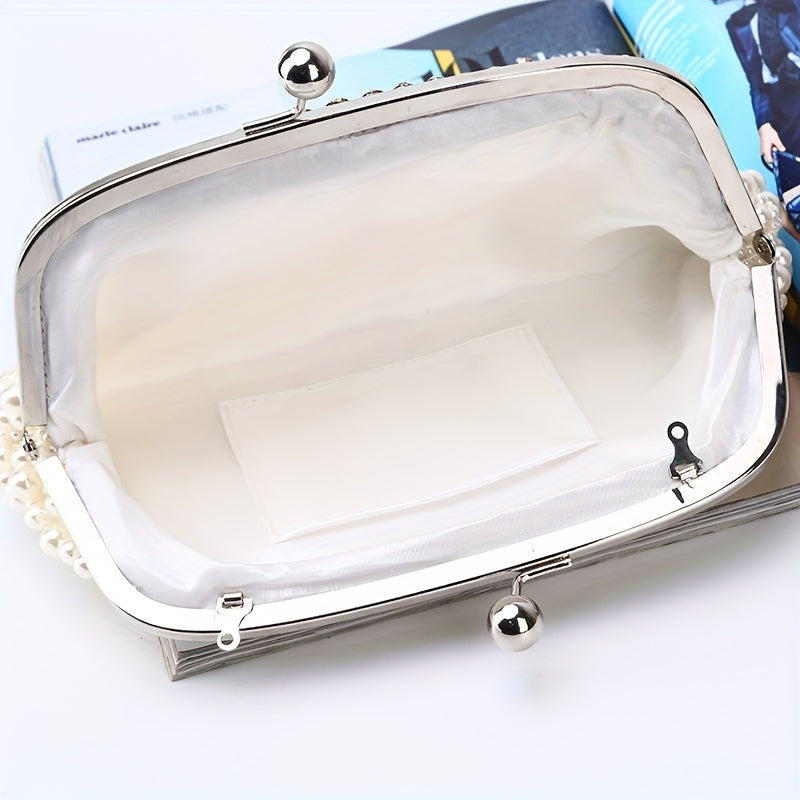 Rhinestone Pearl Evening Clutch Dinner Purse For Wedding Party Prom