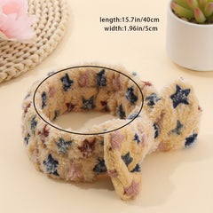 Star Pattern Coral Fleece Headband for Women Hair Accessories