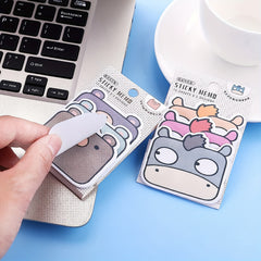 Animal Sticky Notes 3 Layer 6 Animals 45 Sheets Cat Bear Dog Duck Rabbit Donkey