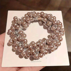 2pcs Pearl Decor Scrunchie Elastic Hair Tie
