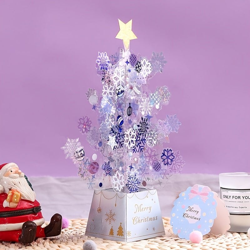 Christmas 3D Decoration Greeting Card Creative Tree Gift Blessing Message