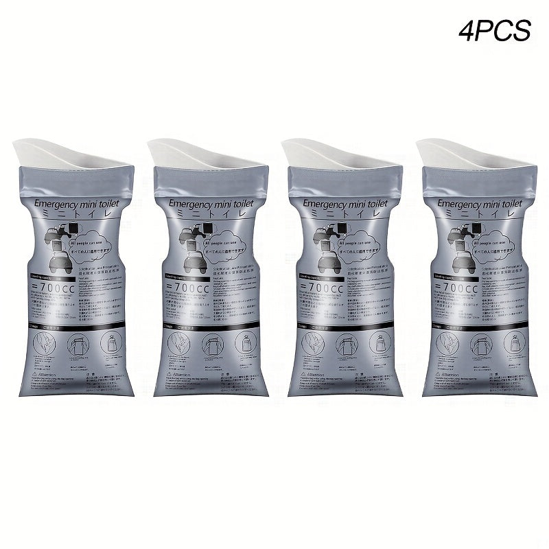 4pcs Portable Plastic Urine Bag Car Emergency Travel Pee Bags Odorless