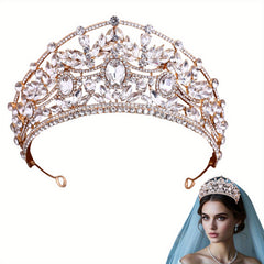 Sparkling Princess Tiara Crown Rhinestone Bridal Headpiece Hand Wash