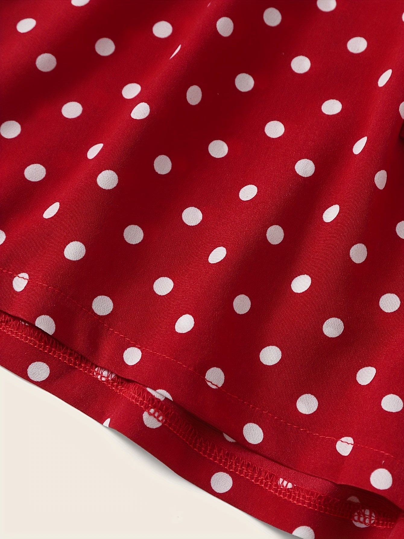  Polka Dot Print Elastic Shorts With Belt