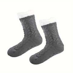 Warm Fuzzy Socks For Men Thick Slipper Socks Fleece Lined Cozy Indoor Socks