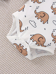 Baby Boys Elephant Print Romper & Overall Pants Set