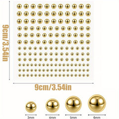 Golden Pearl Stickers Self Adhesive Gems for Crafts and Decoration