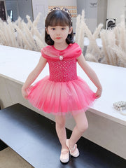 Girls Cotton Ballet Tutu Leotard Gymnastics Dress