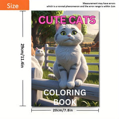 Deluxe Cat Coloring Book - 22 Pages Thickened Paper