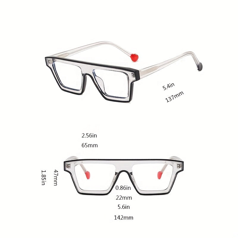 Y2K Clear Lens Glasses TR90 Square Spectacles Frame For Women Men