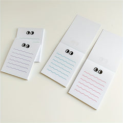Big Eye Wave Memo Pad Steno Pads Minimalist Cartoon Matte