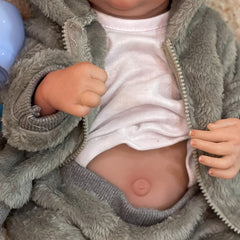 Adorable 45 Sleeping Reborn Boy Doll Full Body Soft Vinyl Material Waterproof Re