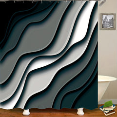 Marble Bathroom Decor Set - Shower Curtain & Non Slip Rug